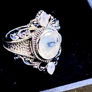 Moonstone  Sterling silver 925 Ring 9